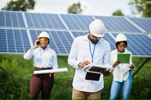 african-american-technician-checks-maintenance-solar-panels-group-three-black-engineers-meeting-solar-station_627829-4783
